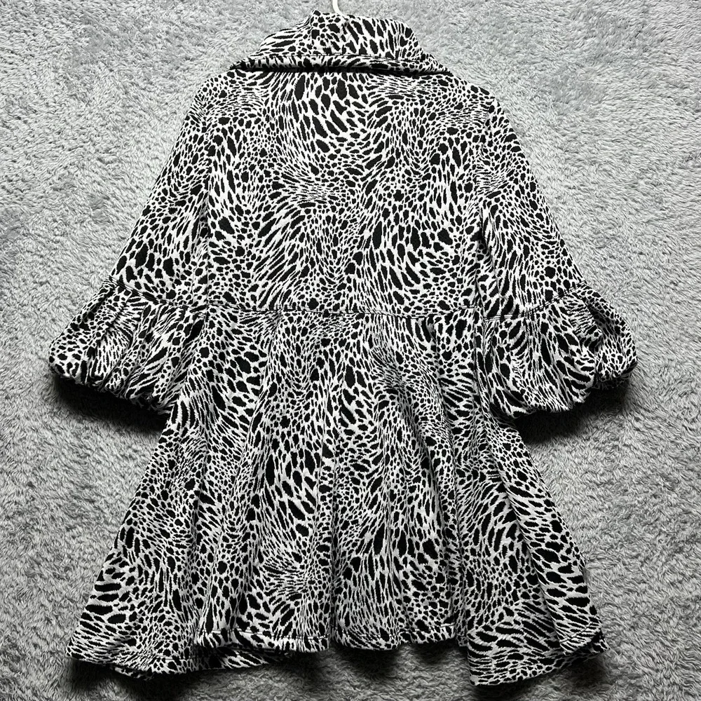 Ali Miles Jacket Womens Small Black White Animal Print Swing Bell Sleeves Fairy - Picture 9 of 15